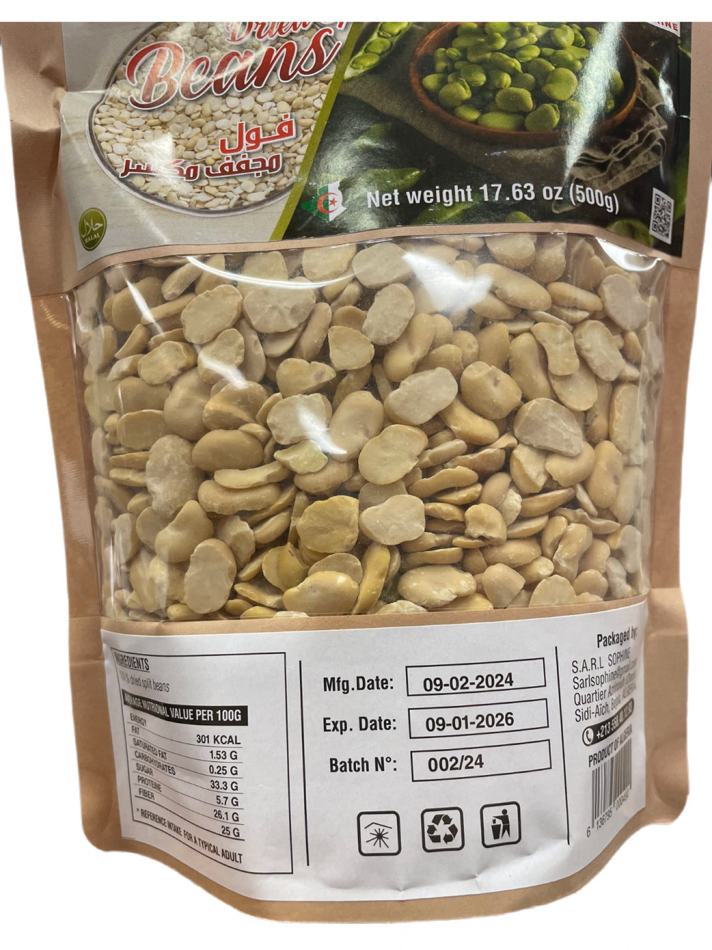 Sophine dried split beans 500g