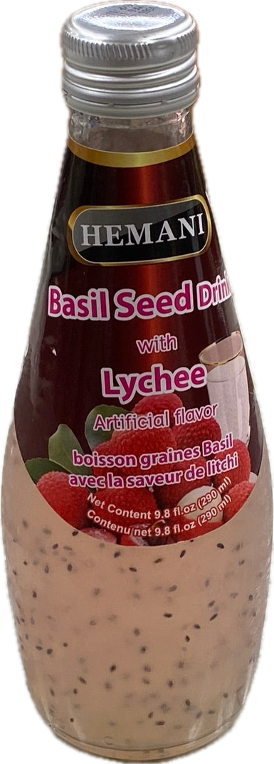Hemani Basil Seed Drink lychees