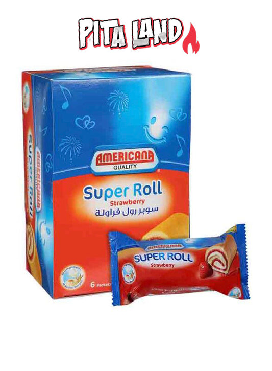 American super roll strawberry filled cake 6 packs