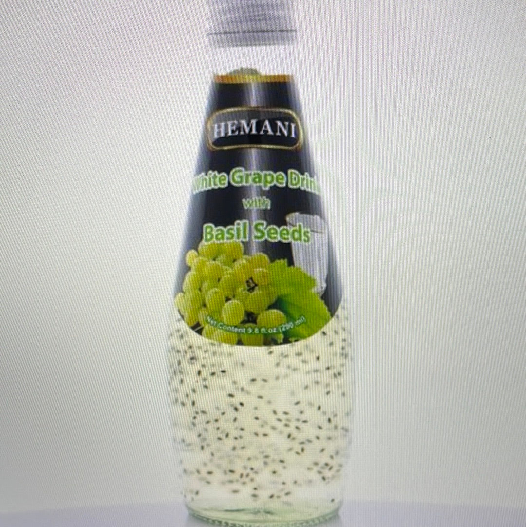 Hemani basil seed drink( white grape)