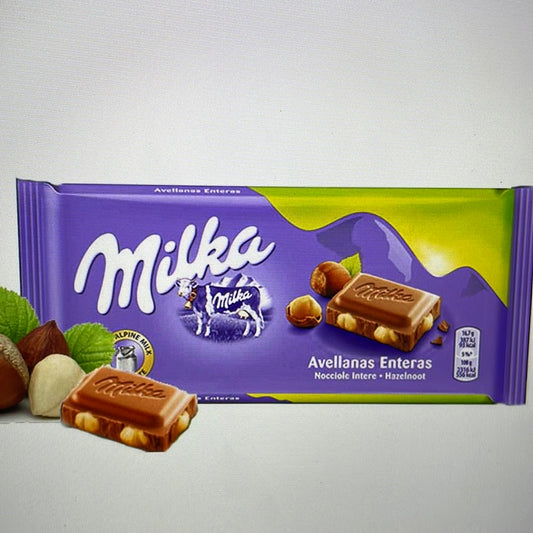 Milka hazelnut crushed chocolate bar 100g