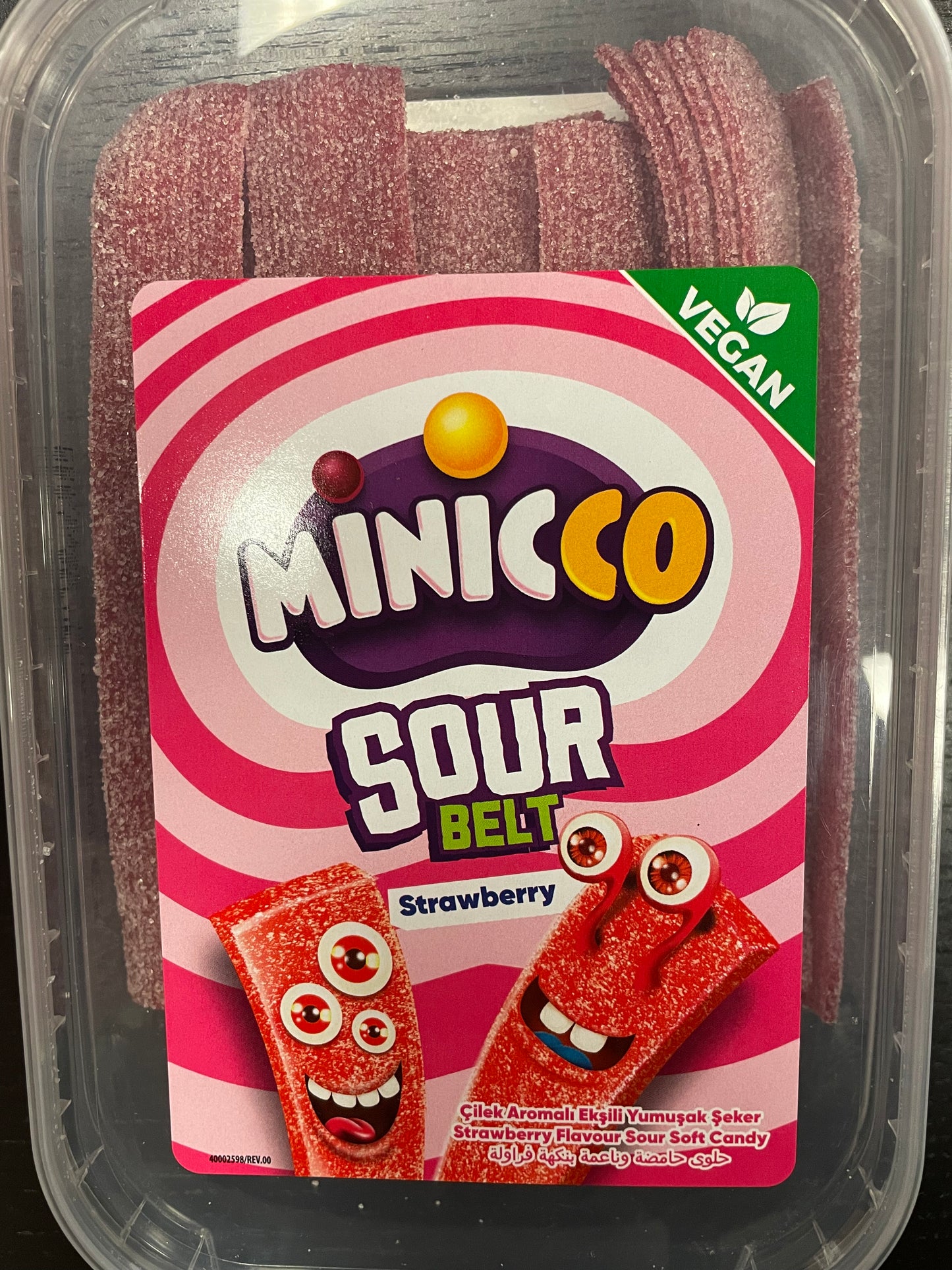 Minicco Sour Belt strawberry 200g