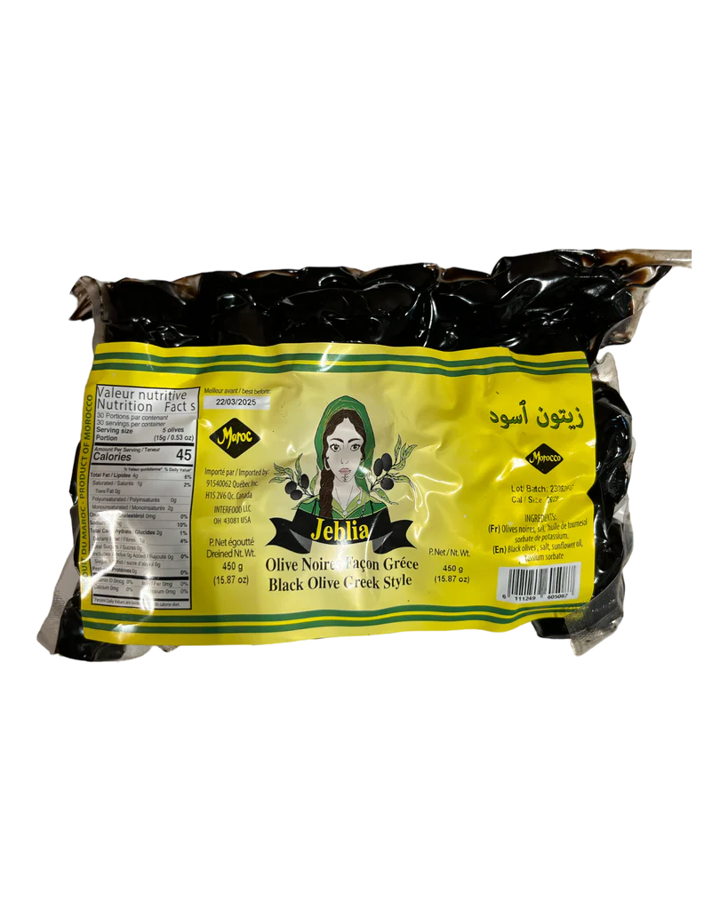 Jeblia black olive greek style 450g