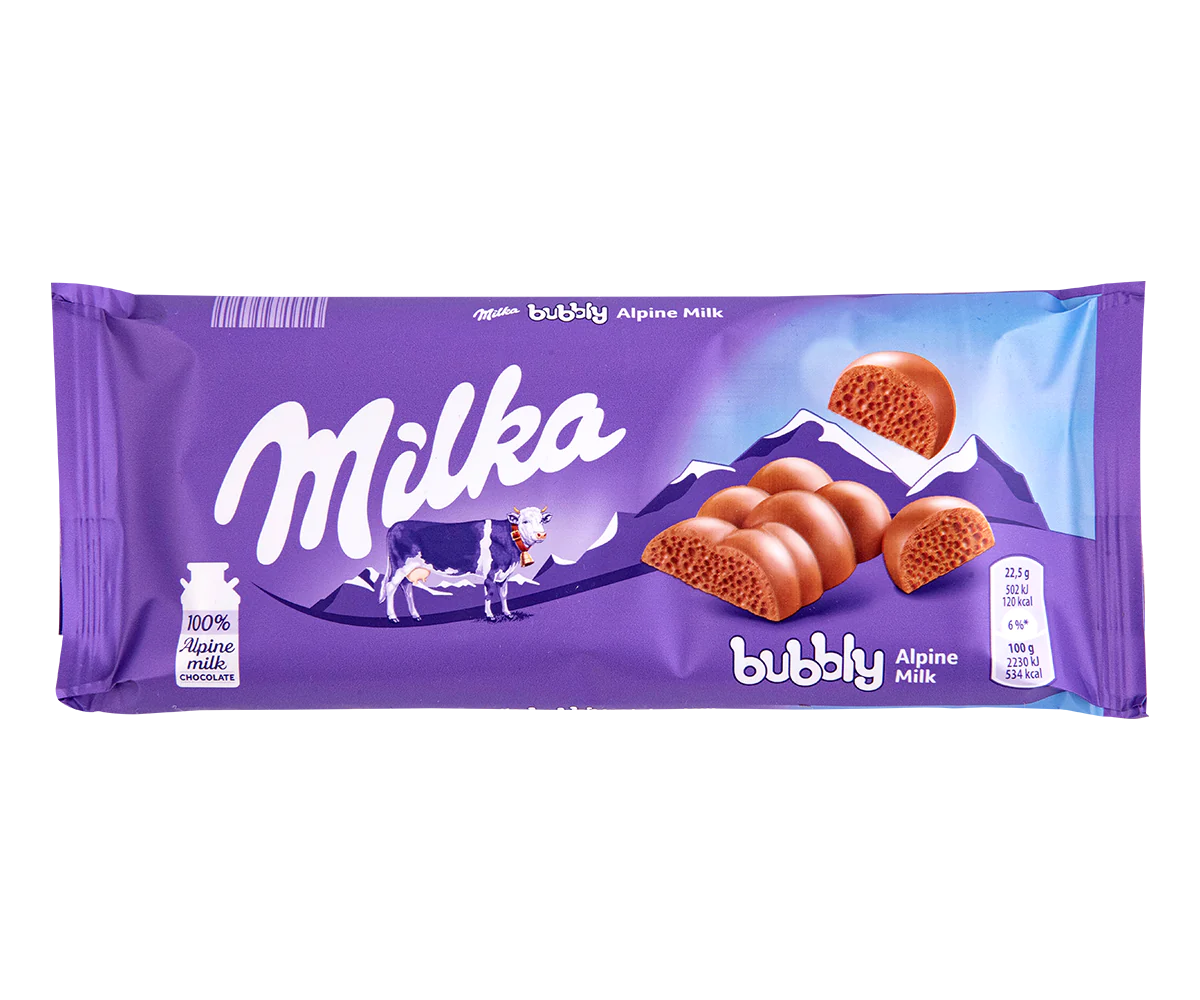 Milka bubbly chocolate 90g