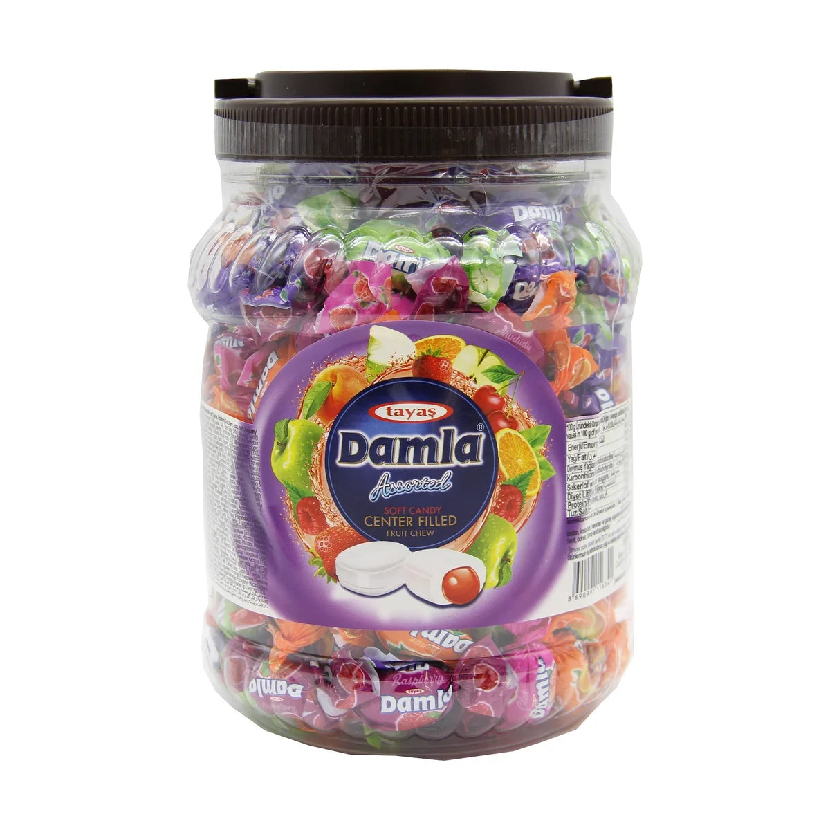 Damla chewi candies plastic tub 850g