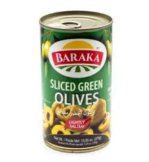 Baraka sliced green olives 13.05oz